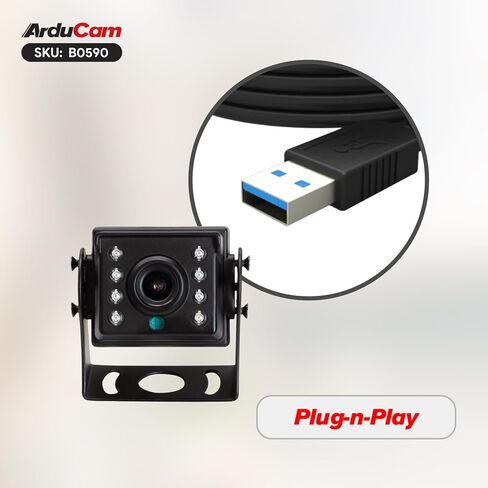 وحدة كاميرا USB للرؤية الليلية والنهارية 2 ميجابكسل من Arducam، كاميرا ويب USB 2.0 بتبديل الأشعة تحت الحمراء تلقائيًا بدقة 1080 بكسل، مع مصابيح LED بالأشعة تحت الحمراء 850 نانومتر لنظام التشغيل Windows وLinux وAndroid وMac OS in Saudi Arabia