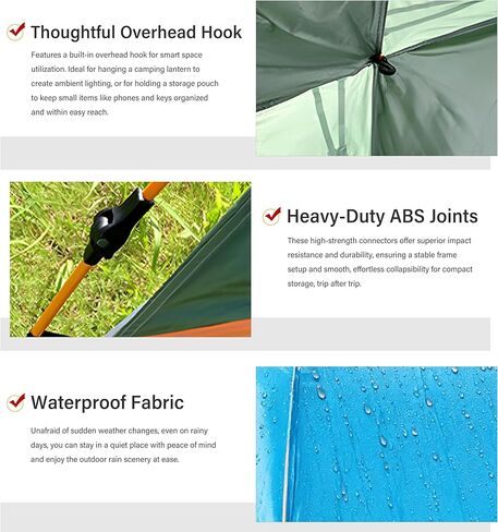 Quick Set Up Waterproof 4-Person Camping Tent with Bug Netting - Instant Pop-Up Tent for Family Camping & Hiking | All-Weather 4-Season Outdoor Shelter in Saudi Arabia
