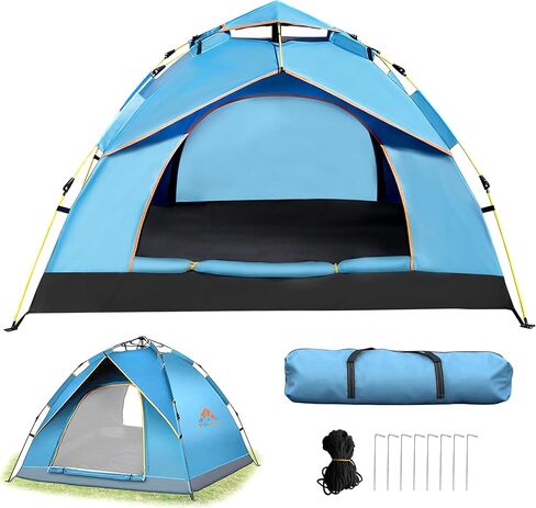 Quick Set Up Waterproof 4-Person Camping Tent with Bug Netting - Instant Pop-Up Tent for Family Camping & Hiking | All-Weather 4-Season Outdoor Shelter in Saudi Arabia