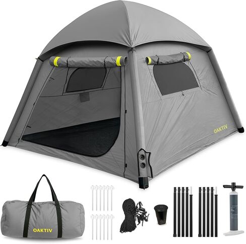 CloudCamp Inflatable Tents for Camping- 6 People Waterproof Oxford Fabric(210D), Quick Setup Air Tent with Manual & Battery Pump, UV Protection, 4-Season Inflatable Tent in Kuwait