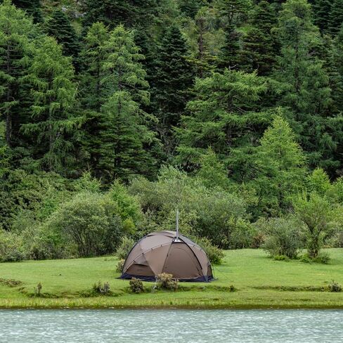 خيمة التخييم الساخنة خيمة قبة خيمة موقد الخشب قائمة بذاتها، خيمة POMOLY Dome X6 4 الموسم لمدة 2-4 أشخاص على الظهر، والمشي لمسافات طويلة، والصيد in Saudi Arabia