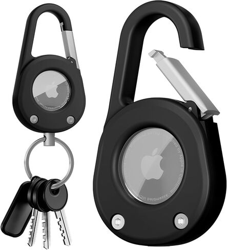 for AirTag (1st/2nd Generation) Holder with Wire Cable,4 Pack IPX8 Waterproof Hard Case for Apple Air Tags 2/1 Holders Lock Key Ring Chain Accessories for GPS Item Tracker Kids,Luggage,Backpacks in Kuwait