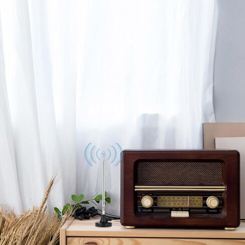 هوائي تلسكوبي لراديو FM بقاعدة مغناطيسية مع محول وصلة لمكبرات صوت ستيريو لسطح المكتب وجهاز استقبال ستيريو رقمي عالي الدقة ونظام المسرح المنزلي in Kuwait