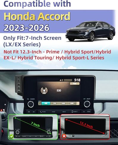 حامل هاتف السيارة PZK لملحقات Honda Accord LE/EX 2023-2025 2026 فقط لشاشة 7 بوصة متوافقة مع حامل هاتف السيارة Magsafe مع صندوق تخزين (لا يناسب الرياضة الهجينة/EX-L/Touring/Sport-L/Prime) in Kuwait