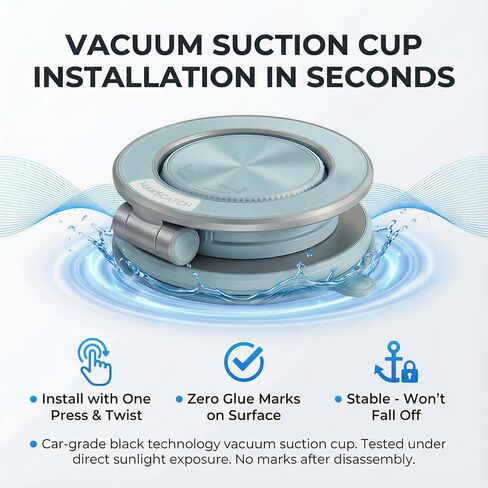 Magnetic Car Phone Mount, 0.83" Ultra-Slim Foldable Holder, [Vacuum Suction & Adhesive Pad] for Textured Dashboard/Windshield, 3-Joint Metal MagSafe Mount for iPhone 17 Pro Max/Pixel (Blue) in Saudi Arabia