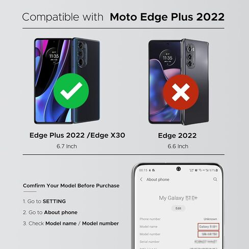 جرين فيوجن متوافق مع Moto Edge Plus 2022 / Edge X30 XT2201، غطاء خلفي للباب الخلفي، أدوات الإصلاح والتعليمات، أزرق كوني in Saudi Arabia