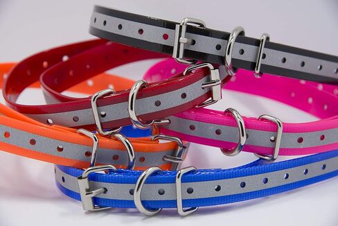TrainPro 27 ½" X ¾" Replacement Dog Collar Strap Band w/ Double Buckle Loop - All Brands Pet Training Bark, Shock, e-Collars and Fences. Wide Variety of Bold Standard Colors and Reflective Choices. in Saudi Arabia