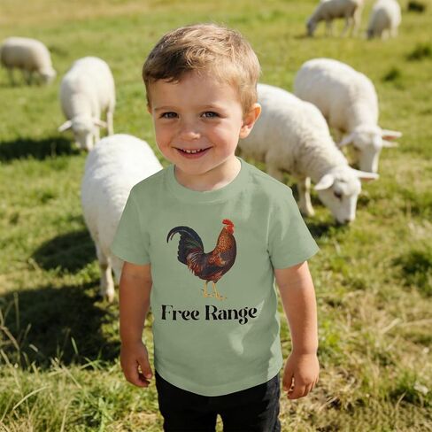Toddler Baby Boy Farm Shirt Free Range Chicken Graphic T-Shirt Kids Funny Letter Summer Short Sleeve Tee Tops in Saudi Arabia