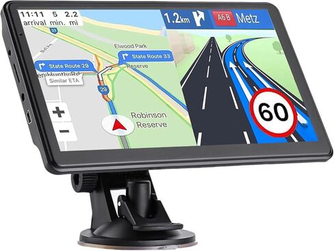 نظام ملاحي GPS لشاحنة السيارة RV، أحدث خريطة لعام 2025، شاشة لمس 7 بوصة، صوت حقيقي منطوق للاتجاه خطوة بخطوة وتذكير بنظام ملاحة للسيارات، نظام تحديد المواقع العالمي للمركبة مع السرعة والتحذير من الضوء الأحمر in Kuwait
