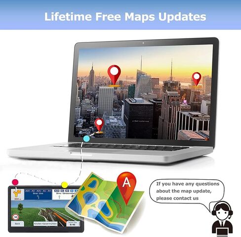 نظام ملاحي GPS لشاحنة السيارة RV، أحدث خريطة لعام 2025، شاشة لمس 7 بوصة، صوت حقيقي منطوق للاتجاه خطوة بخطوة وتذكير بنظام ملاحة للسيارات، نظام تحديد المواقع العالمي للمركبة مع السرعة والتحذير من الضوء الأحمر in Kuwait