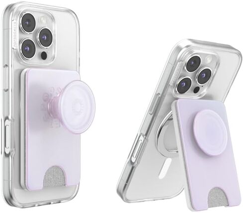 محفظة PopSockets Kick-Out لـ MagSafe، مسند قابل للتعديل، حامل مغناطيسي - أبيض براق in Saudi Arabia