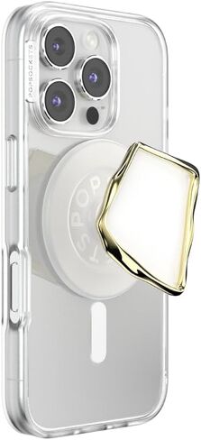 PopSockets Phone Grip for MagSafe with Kickstand, Magnetic Stand, Swappable Top, Secure Hold for iPhone MagSafe Cases, Phone & Tablet Grip - Enamel Horchata Cut in Saudi Arabia