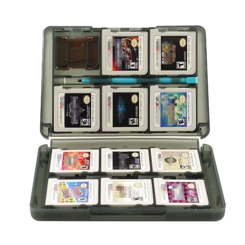 USonline911 24 في 1 حامل بطاقة الألعاب صندوق خرطوشة متوافق مع نينتندو نيو 2DS XL - دخاني in Kuwait