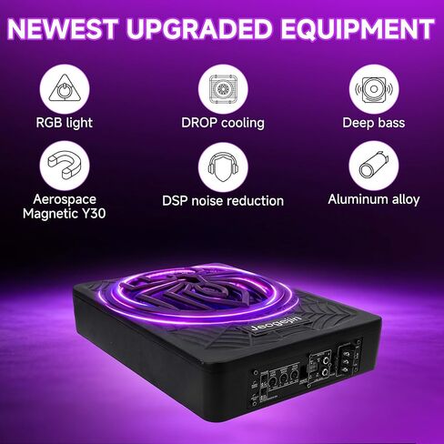 مكبرات صوت للسيارة مقاس 10 بوصات بقدرة 1200 وات مع مضخم صوت، ومضخم صوت للسيارة يتميز بإضاءة RGB، وممكن التطبيق، ومجال الصوت المحيطي، ومتوافق تمامًا مع سيارات الدفع الرباعي/الجيب/واجون فان in Kuwait