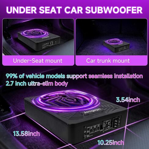 مكبرات صوت للسيارة مقاس 10 بوصات بقدرة 1200 وات مع مضخم صوت، ومضخم صوت للسيارة يتميز بإضاءة RGB، وممكن التطبيق، ومجال الصوت المحيطي، ومتوافق تمامًا مع سيارات الدفع الرباعي/الجيب/واجون فان in Kuwait