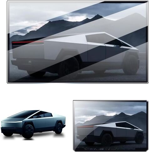For Tesla Cybertruck Glossy Screen Protector - [More Clear& Smooth] 2024 2025 Cyber Truck EV Pickup Accessories - 9H+ Ultimate Tempered Glass for 18.5" Front & 9.4" Rear Screen-No More Scratch&Fingerprint in Saudi Arabia