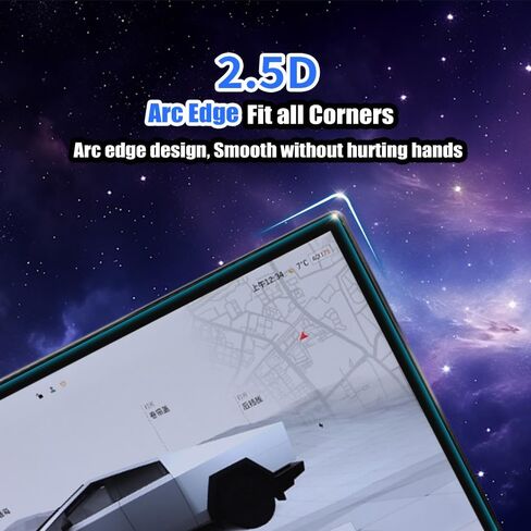 For Tesla Cybertruck Glossy Screen Protector - [More Clear& Smooth] 2024 2025 Cyber Truck EV Pickup Accessories - 9H+ Ultimate Tempered Glass for 18.5" Front & 9.4" Rear Screen-No More Scratch&Fingerprint in Saudi Arabia