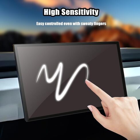 For Tesla Cybertruck Glossy Screen Protector - [More Clear& Smooth] 2024 2025 Cyber Truck EV Pickup Accessories - 9H+ Ultimate Tempered Glass for 18.5" Front & 9.4" Rear Screen-No More Scratch&Fingerprint in Saudi Arabia