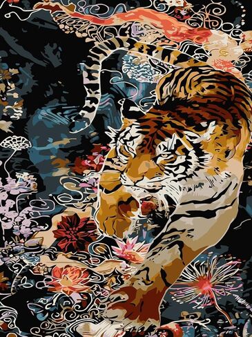 BYGFHLYW Animals Paint by Numbers Kit for Adults Beginners, Raccoon Family Easy Adult Paint by Number Kits On Canvas, DIY Acrylic Oil Painting Kits for Home Wall Decor 16x16Inch in Saudi Arabia