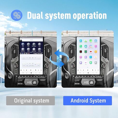 ترقية 17.2 بوصة Android 14 راديو السيارة لسيارة شيفروليه سيلفرادو جي إم سي سييرا 1500 2019-2024 شاشة تعمل باللمس Carplay Android Auto GPS Navigation وحدة رأس مشغل الوسائط المتعددة (موديل 2019-2023) in Kuwait