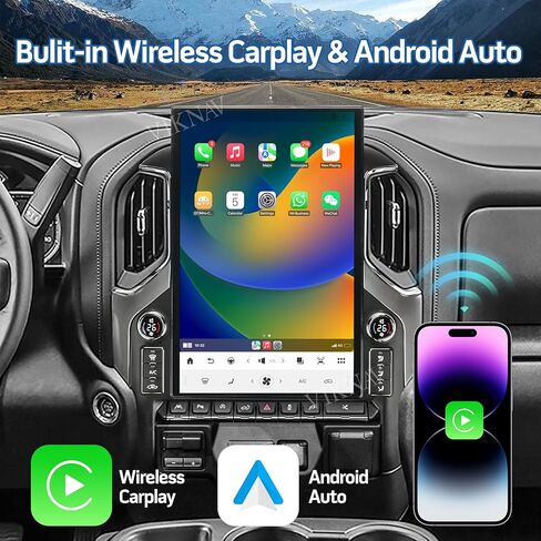 ترقية 17.2 بوصة Android 14 راديو السيارة لسيارة شيفروليه سيلفرادو جي إم سي سييرا 1500 2019-2024 شاشة تعمل باللمس Carplay Android Auto GPS Navigation وحدة رأس مشغل الوسائط المتعددة (موديل 2019-2023) in Kuwait