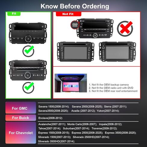 10.2 بوصة راديو السيارة ستيريو ترقية Android 13 لسيارة Chevy Silverado 2007-2013 GMC Sierra Yukon مع CarPlay Android Auto 1080P كاميرا احتياطية/BT5.4 ((4Ram 64Rom) 10.2) in Kuwait