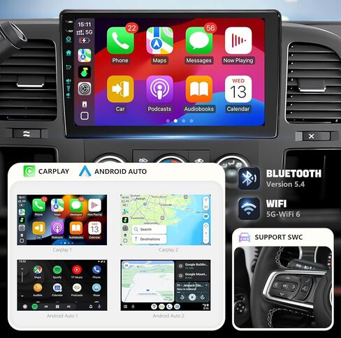 10.2 بوصة راديو السيارة ستيريو ترقية Android 13 لسيارة Chevy Silverado 2007-2013 GMC Sierra Yukon مع CarPlay Android Auto 1080P كاميرا احتياطية/BT5.4 ((4Ram 64Rom) 10.2) in Kuwait