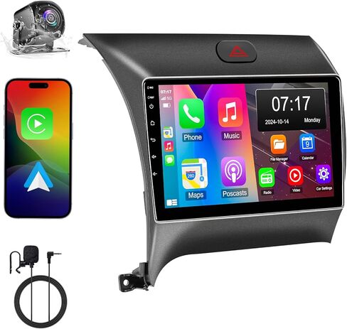 4G 64G ترقية راديو السيارة مناسب لكيا فورتي K3 2013-2018، أندرويد 13 شاشة تعمل باللمس بلوتوث ستيريو مع تشغيل لاسلكي، أندرويد أوتو، نظام تحديد المواقع العالمي (GPS)، SWC، كاميرا AHD، راديو FM in Kuwait