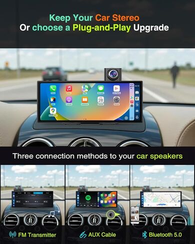 10.25″ CarPlay Screen for Car Dash Cam, Android Auto Screen with Apps, Dual HD Cam & Backup Camera, Portable 6GB+128GB Car Tablet with Wireless Apple CarPlay & Android Auto, Bluetooth for All vehicles in Saudi Arabia