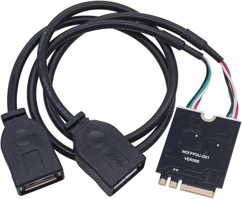PCIe to USB Cable Wifi A+E to 2xUSB2.0 Adapter Portable Highly Speed Data Transfer Connectors for Laptop PC A+E to USB in Saudi Arabia