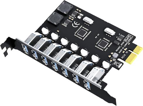 بطاقة تمديد PCIE إلى USB3.0 محول تحويل 5 جيجابت في الثانية 7 منافذ PCIE للكمبيوتر المكتبي بطاقة تحويل للكمبيوتر المكتبي والكاميرا الصناعية ومحول USB in Saudi Arabia