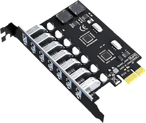 بطاقة تمديد PCIE إلى USB3.0 محول تحويل 5 جيجابت في الثانية 7 منافذ PCIE للكمبيوتر المكتبي بطاقة تحويل للكمبيوتر المكتبي والكاميرا الصناعية ومحول USB in Saudi Arabia