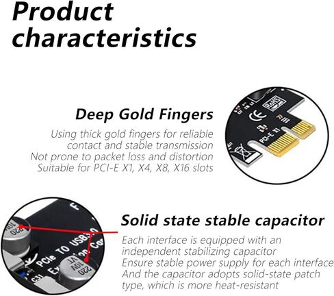 بطاقة تمديد PCIE إلى USB3.0 محول تحويل 5 جيجابت في الثانية 7 منافذ PCIE للكمبيوتر المكتبي بطاقة تحويل للكمبيوتر المكتبي والكاميرا الصناعية ومحول USB in Saudi Arabia
