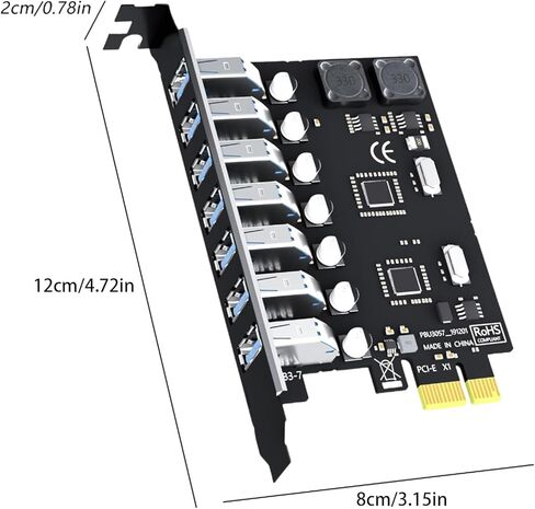 بطاقة تمديد PCIE إلى USB3.0 محول تحويل 5 جيجابت في الثانية 7 منافذ PCIE للكمبيوتر المكتبي بطاقة تحويل للكمبيوتر المكتبي والكاميرا الصناعية ومحول USB in Saudi Arabia