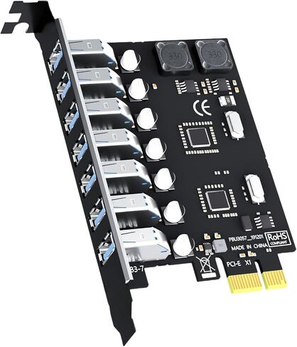 بطاقة تمديد PCIE إلى USB3.0 محول تحويل 5 جيجابت في الثانية 7 منافذ PCIE للكمبيوتر المكتبي بطاقة تحويل للكمبيوتر المكتبي والكاميرا الصناعية ومحول USB in Saudi Arabia