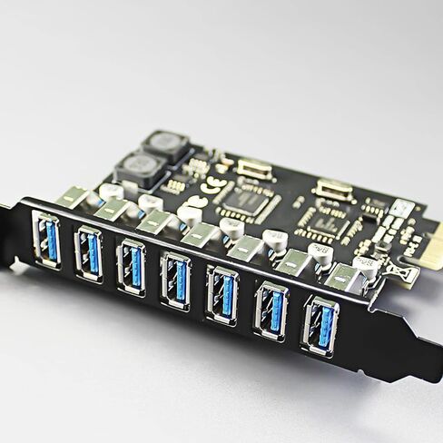 بطاقة تمديد PCIE إلى USB3.0 محول تحويل 5 جيجابت في الثانية 7 منافذ PCIE للكمبيوتر المكتبي بطاقة تحويل للكمبيوتر المكتبي والكاميرا الصناعية ومحول USB in Saudi Arabia