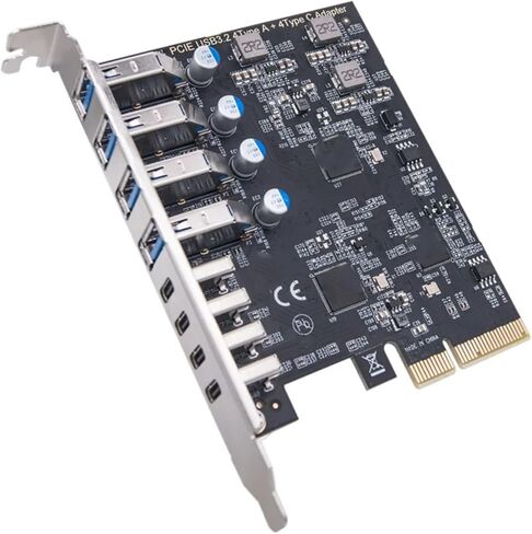 PCIe USB 3.2 Card ASM1142 Internal Expansion Controller 4 C Port 3.2 Adapter PCIE for Desktop PCIe Expansion Card in Saudi Arabia