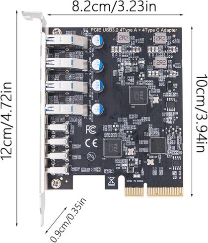 PCIe USB 3.2 Card ASM1142 Internal Expansion Controller 4 C Port 3.2 Adapter PCIE for Desktop PCIe Expansion Card in Saudi Arabia