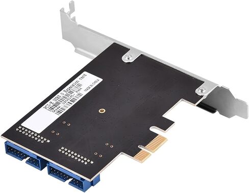 PCIE USB 3.0 Expansion Card Internal 2 Port 19Pin Header with 4 Power Modules 4 Solid Capacitors for Desktop PC Upgrade Gold Plated PCIE x1 Interface Low Profile Baffle in Saudi Arabia