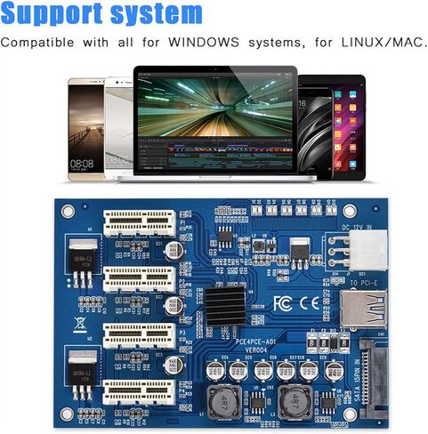 مجموعة توسيع بطاقة محول PCIe 1X إلى 4X USB 3.0 لأجهزة الكمبيوتر المكتبية وأنظمة Linux باللون الأزرق 12x8.3x1.5 سم in Saudi Arabia