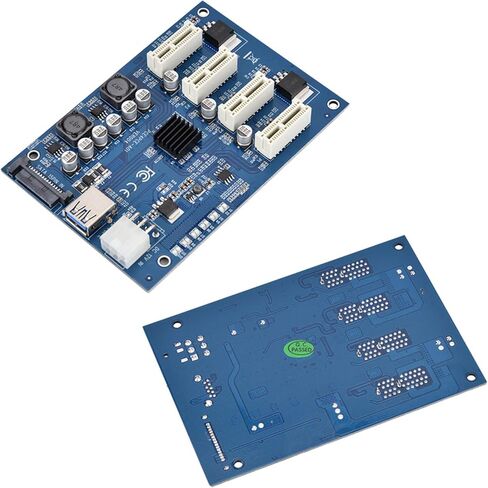 مجموعة توسيع بطاقة محول PCIe 1X إلى 4X USB 3.0 لأجهزة الكمبيوتر المكتبية وأنظمة Linux باللون الأزرق 12x8.3x1.5 سم in Saudi Arabia