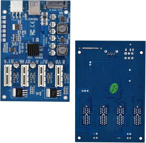 مجموعة توسيع بطاقة محول PCIe 1X إلى 4X USB 3.0 لأجهزة الكمبيوتر المكتبية وأنظمة Linux باللون الأزرق 12x8.3x1.5 سم in Saudi Arabia