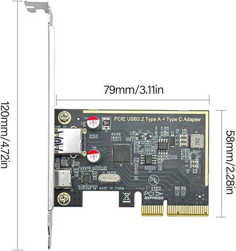 PCIe to USB3.0 TypeC 3.1 Card ASM1142 Chip Powering for Fast Data Transfer and Increased USB Port Desktop Computer USB Expansion in Saudi Arabia