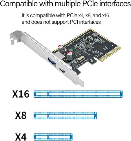 PCIe to USB3.0 TypeC 3.1 Card ASM1142 Chip Powering for Fast Data Transfer and Increased USB Port Desktop Computer USB Expansion in Saudi Arabia
