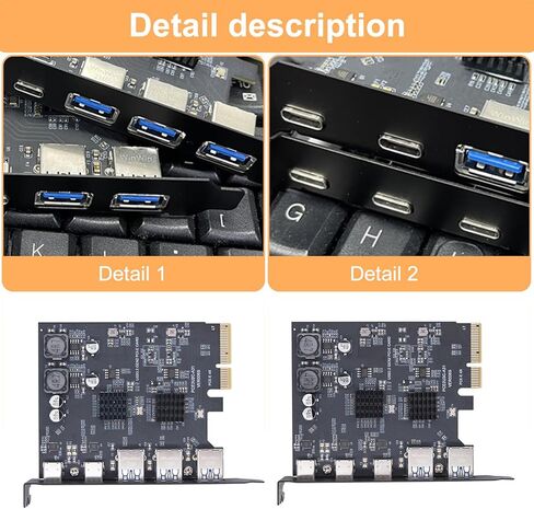 5Port USB3.0 10Gbps Fast Speed Expansion Card for Desktop PC PCIe 4X8X16X Slots High Speed Data Transfer in Saudi Arabia