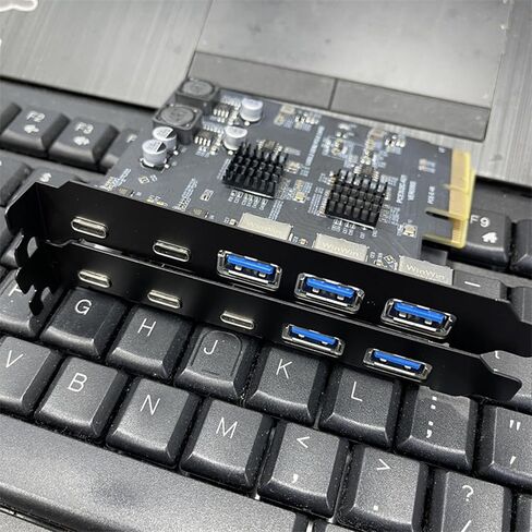5Port USB3.0 10Gbps Fast Speed Expansion Card for Desktop PC PCIe 4X8X16X Slots High Speed Data Transfer in Saudi Arabia