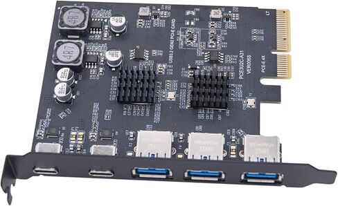 5Port USB3.0 10Gbps Fast Speed Expansion Card for Desktop PC PCIe 4X8X16X Slots High Speed Data Transfer in Saudi Arabia