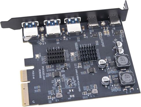 5Port USB3.0 10Gbps Fast Speed Expansion Card for Desktop PC PCIe 4X8X16X Slots High Speed Data Transfer in Saudi Arabia