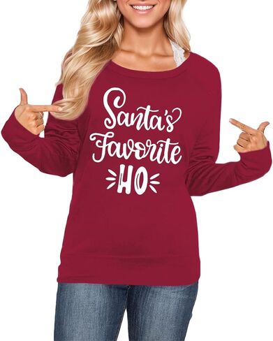 Christmas Women's Crewneck Shirt Funny Printed Vacation Ugly Vintage Sweatshirts The Wine is So Delightful XL in Saudi Arabia