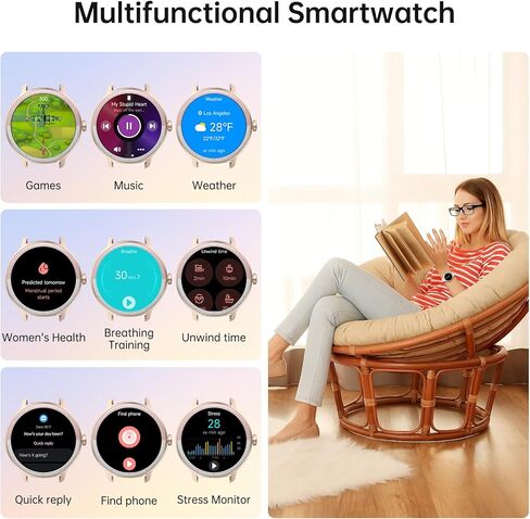 Smart Watch for Men Women(Answer/Make Calls), Smartwatch Built-in AI Voice, 1.27" HD Fitness Tracker with Heart Rate/Sleep/Step/SpO2 Monitor, 100+ Sports Modes, IP68 Waterproof Watch for Android iOS in Saudi Arabia